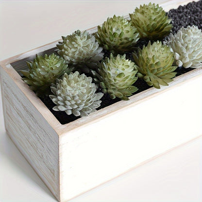 8-Pack of artificial succulent plants for home and kitchen decor, no power or container required.