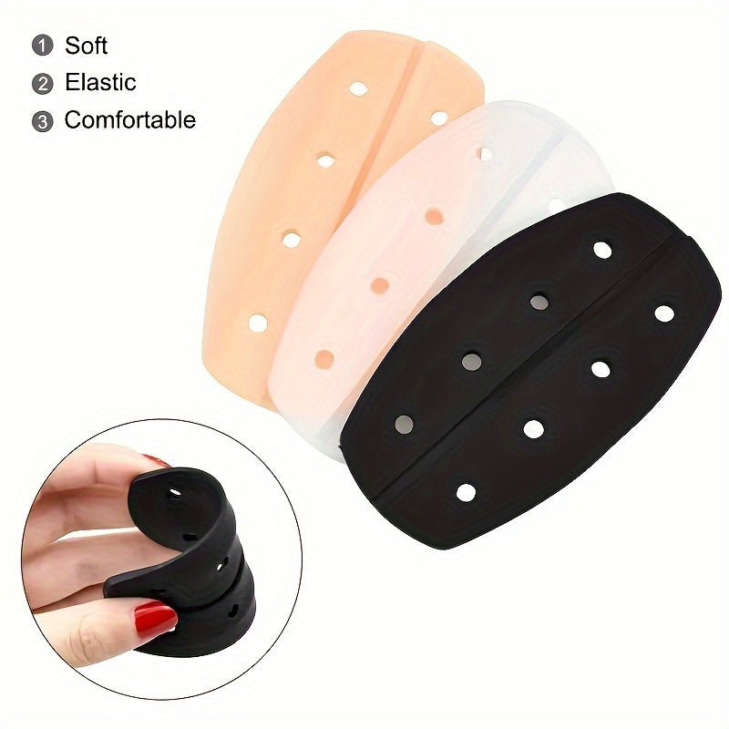 3 pairs of soft silicone shoulder pads for non-slip bra straps, women's lingerie and underwear accessories.