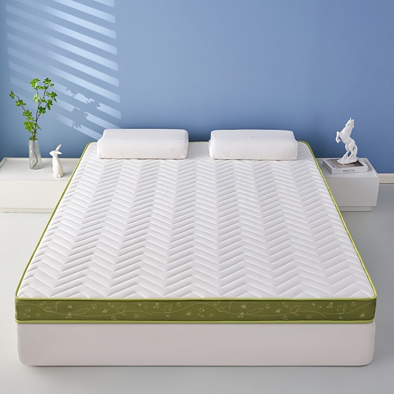 Orthopedic 3D Latex Memory Foam Mattress Topper with Quilted Design, Soft and Breathable, Pressure-Relieving Sleep Experience, Polyester Cover, No Power Needed