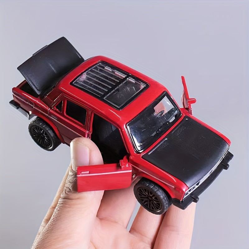 1/36 Retro Sedan Alloy Car Model with Three Open Doors, Ideal for Car Ornament or High-End Gift.