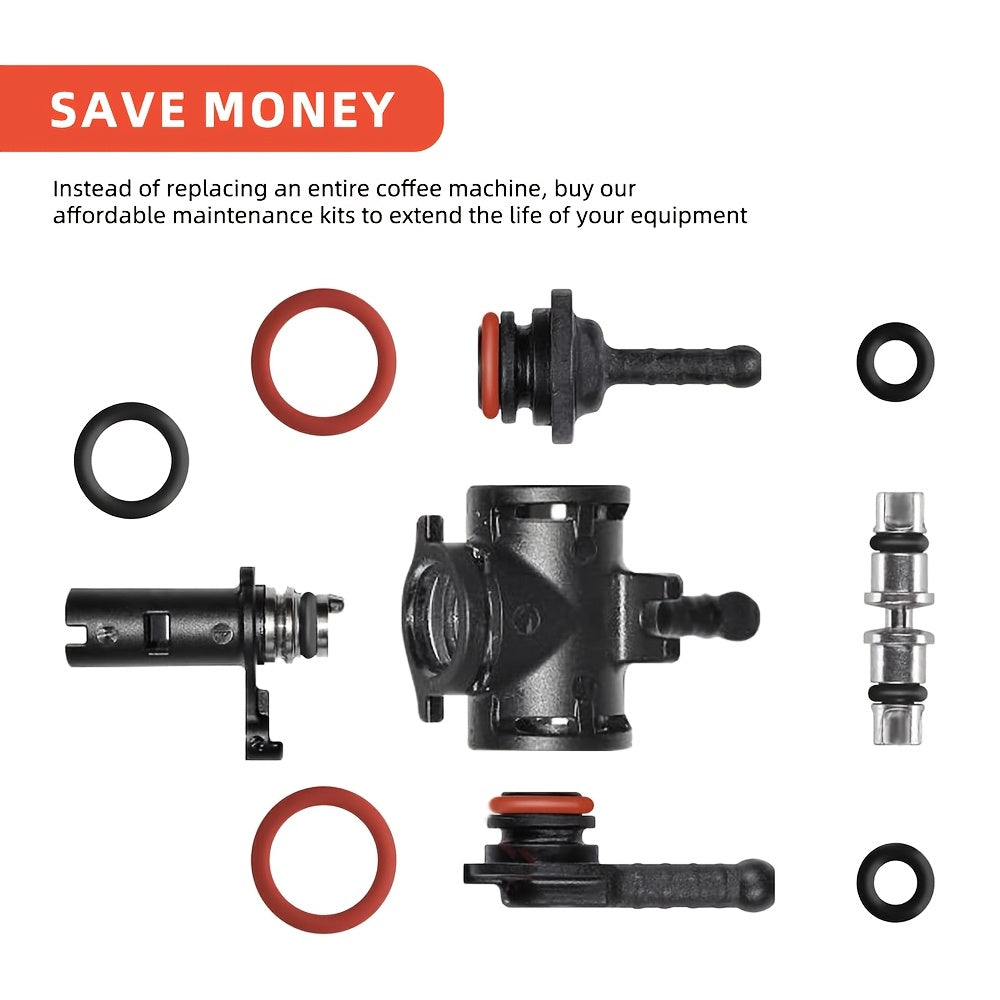 Sealing rings made of silicone, designed to fit Philips Saeco, Spidem, Gaggia, Krups, Solis coffee machines. These rings are compatible with the support valve, steam valve, and outlet valve in the brewing group, making them essential spare parts for your