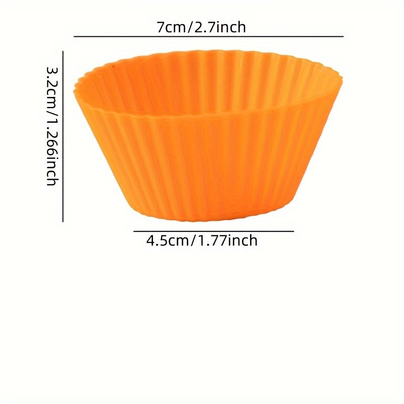 Set of Silicone Baking Cups - Choose from 6, 12, or 18 Reusable Muffin Cup Molds for Baking, Steaming, or Microwaving Small Treats like Cakes, Candies, and Puddings - Safe for Oven, Steamer, Microwave, and Dishwasher - Essential Kitchen Tools