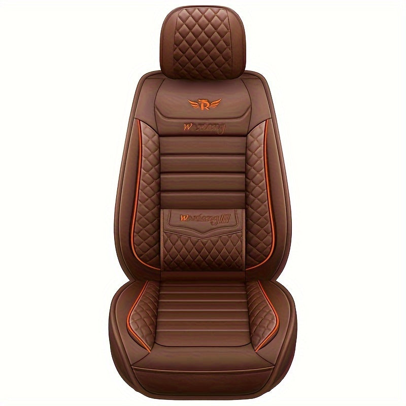 1 piece PU leather car seat cover with sponge filling, hand washable, fits major models, stylish and durable.