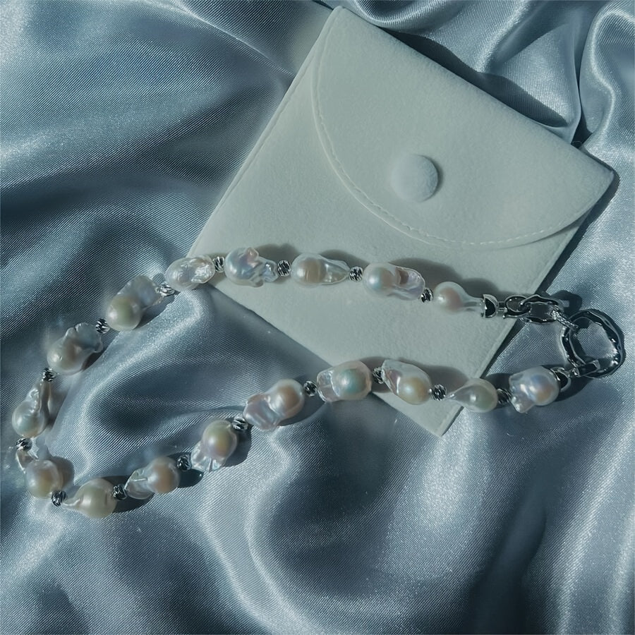 Exquisite Handmade Freshwater Baroque Pearl Necklace - Ideal for Special Occasions | 100% Natural Pearls, 14mm-18mm in Size | Comes with Gift Box | A Timeless Fashion Statement for Weddings, Anniversaries & Birthdays