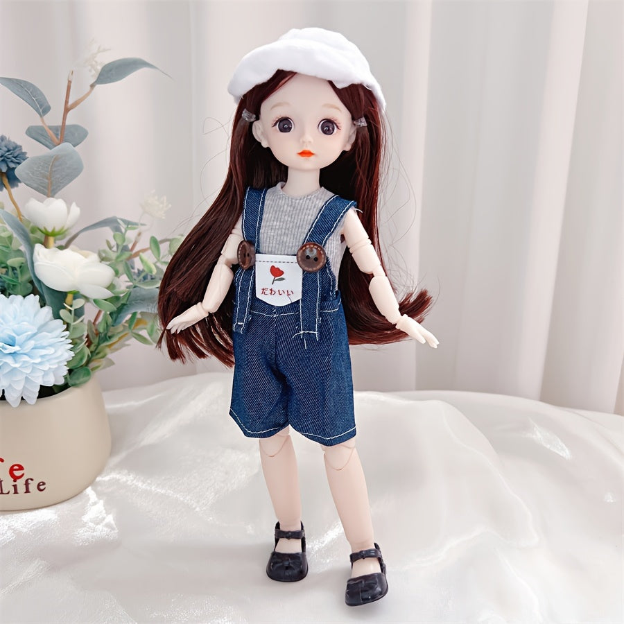 30.48 cm fashion doll with 1/6 BJD ball jointed body in DIY anime and movie themed princess style. Made of PE material. Perfect gift for kids.