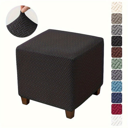 Polyester spandex stool cover with elastic closure, machine washable. Small size.