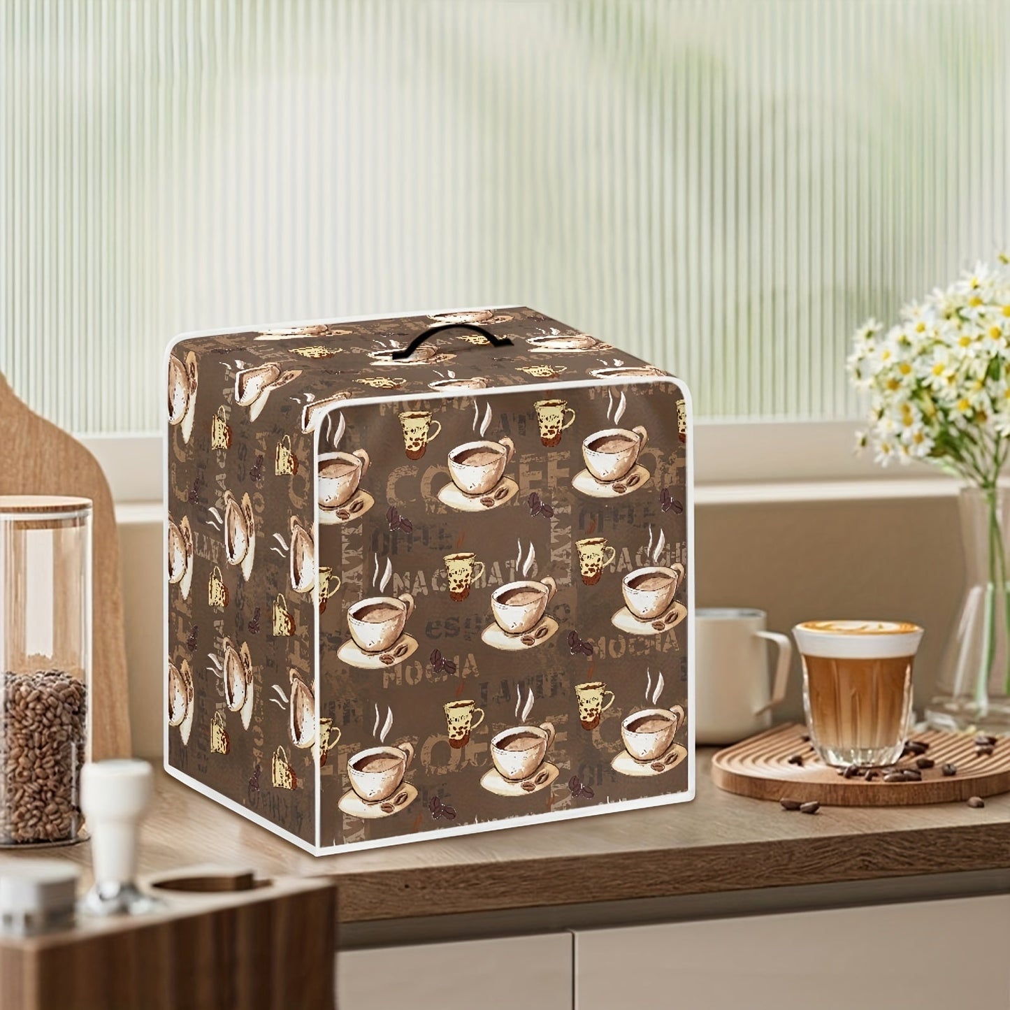 Protect your espresso machines and stand mixers from dust and fingerprints with the Rshubino Coffee-Themed Appliance Cover. This cover features cartoon prints and is perfect for adding a touch of style to your home or office kitchen. It fits standard