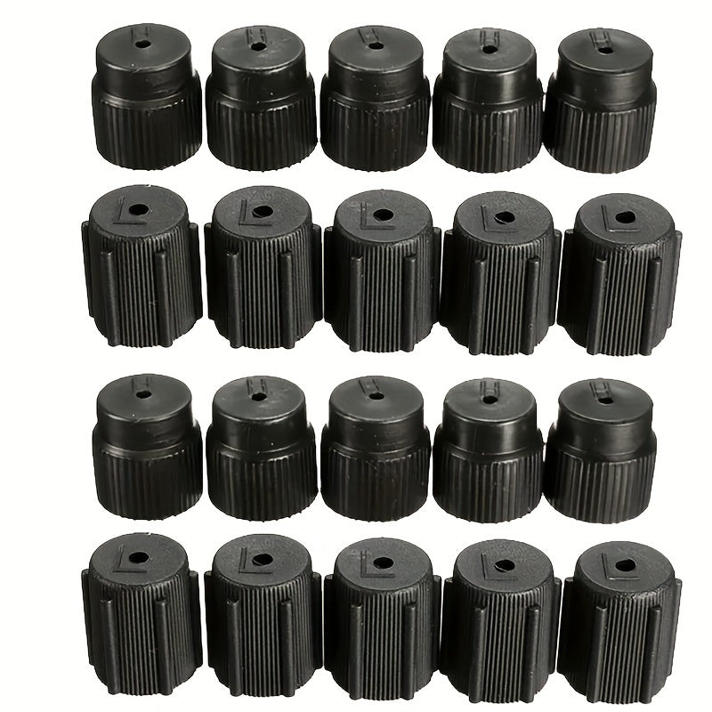 Keep your car's air conditioning system running smoothly with these R134a AC System Charging Port Caps. Made of durable ABS plastic, these caps are corrosion-resistant and come in both 13mm and 16mm sizes for the high and low sides of your AC system.