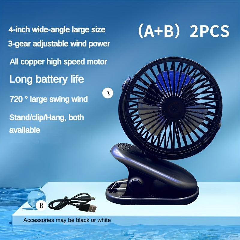 Get your hands on the latest Clip-on Small Fan USB Rechargeable Set, specially designed for students. This mini portable fan is perfect for classrooms, dormitories, and any other quiet environment. With a strong wind and durable design, this cool