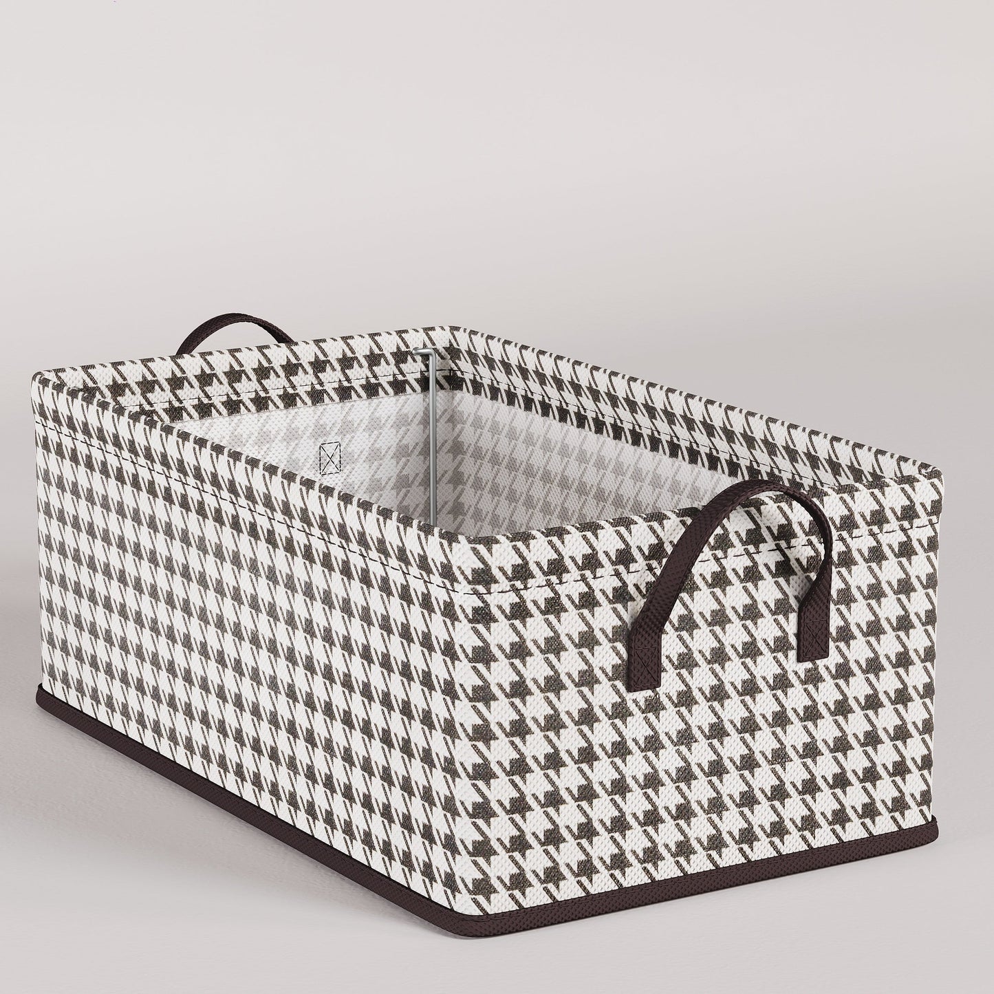 Chic Foldable Storage Basket with Strong Handles - Geometric Design Made from Non-Woven Fabric for Bedroom, Living Room & Laundry Organization