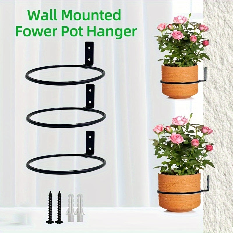 Wall-Mount Metal Plant Holder Bracket with Strong Load Capacity for Indoor Plants and Hanging Baskets, Easy Installation for Multi-Purpose Use.