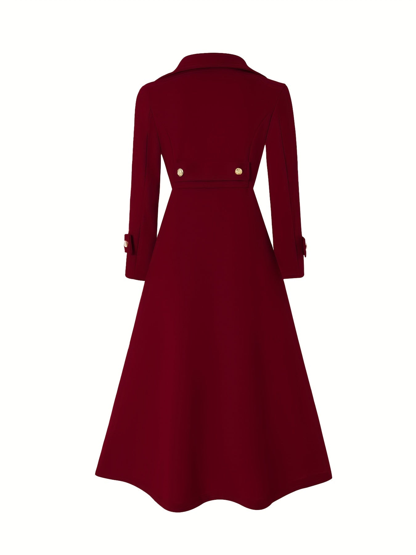 Elegant plus size longline coat with button front and notch lapel, perfect for fall and winter.