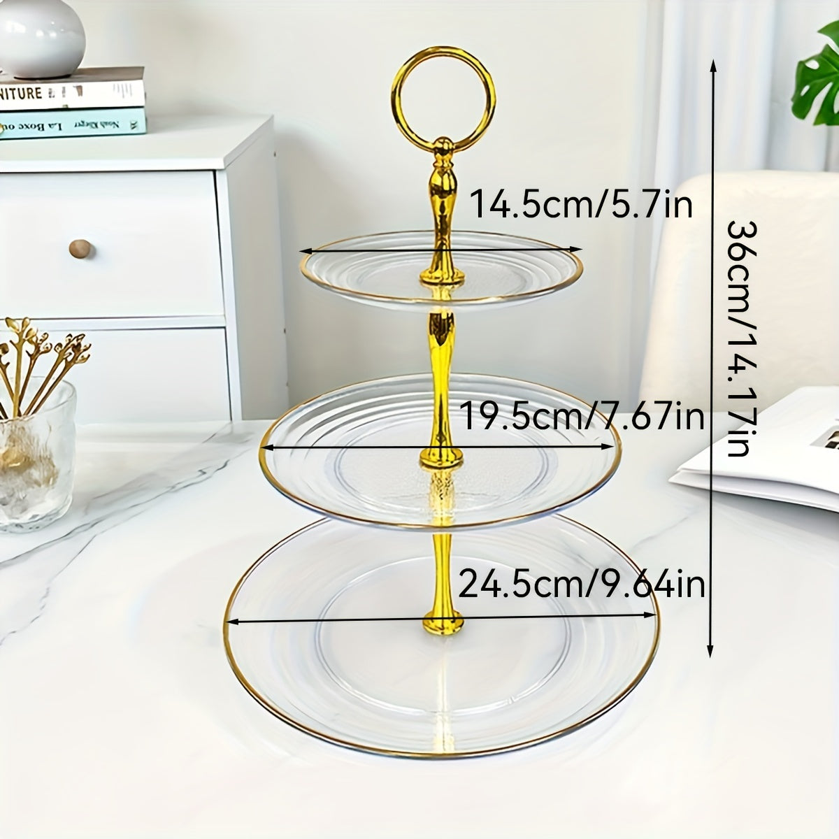 Elevate dessert presentations with this chic plastic display tray - ideal for weddings, birthdays, and summer tea parties.