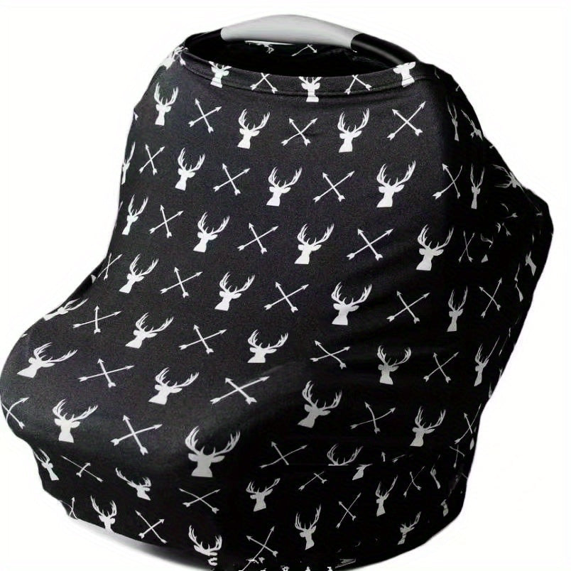 Versatile Elastic Car Seat Cover: Doubles as a Nursing Breastfeeding Cover, Cart/High Chair/Pram Cover, Scarf, and Car Seat Canopy