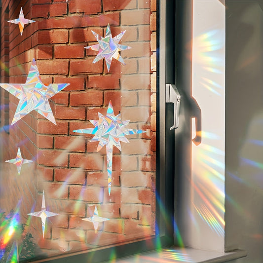 Decorate your home or office with our Star-Shaped Cloud Electrostatic Window Clings! These anti-collision, bird-safe glass decals not only add a beautiful sun catcher effect but also protect your windows. Made of non-adhesive PVC film, they are easy to