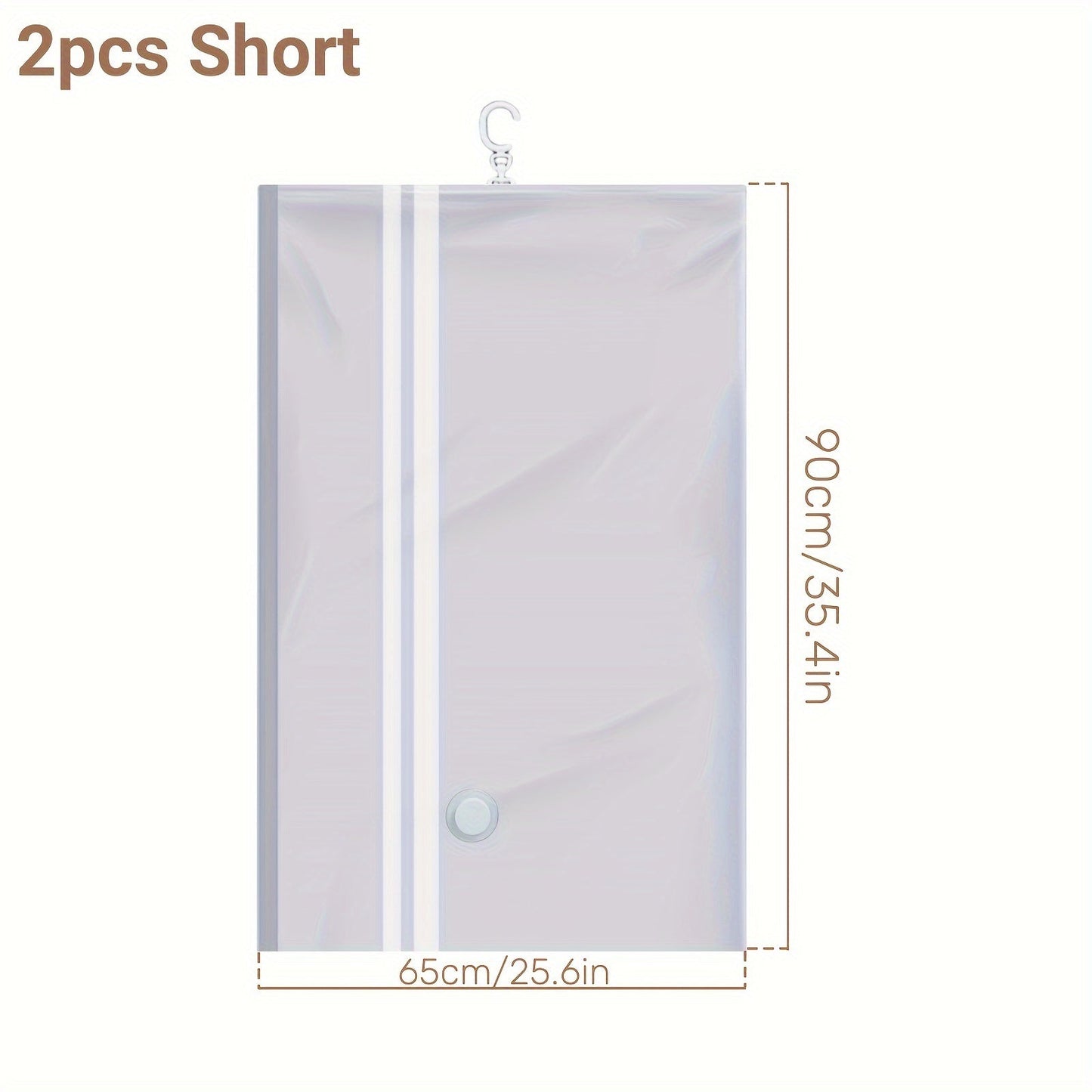 Hanging Vacuum Bags: Keep Your Clothes, Coats, and Jackets Organized - Available in Packs of 2, 4, or 6 with Manual Pump Included - Easy Zip Closure - Made of Durable Plastic - Space-Saving Rectangle Shape - No Electricity Needed