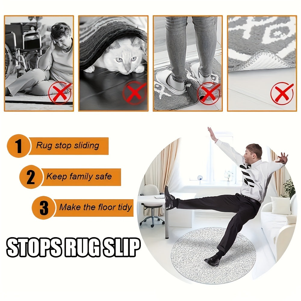 High Quality Carpet Anti-slip Stickers - Set of 4, 8, 12, or 32 pieces. Ideal for Rugs in Living Room, Dining Room, or Bathroom. Prevents Floor Mat from Slipping, Moving, and Rolling Edges.