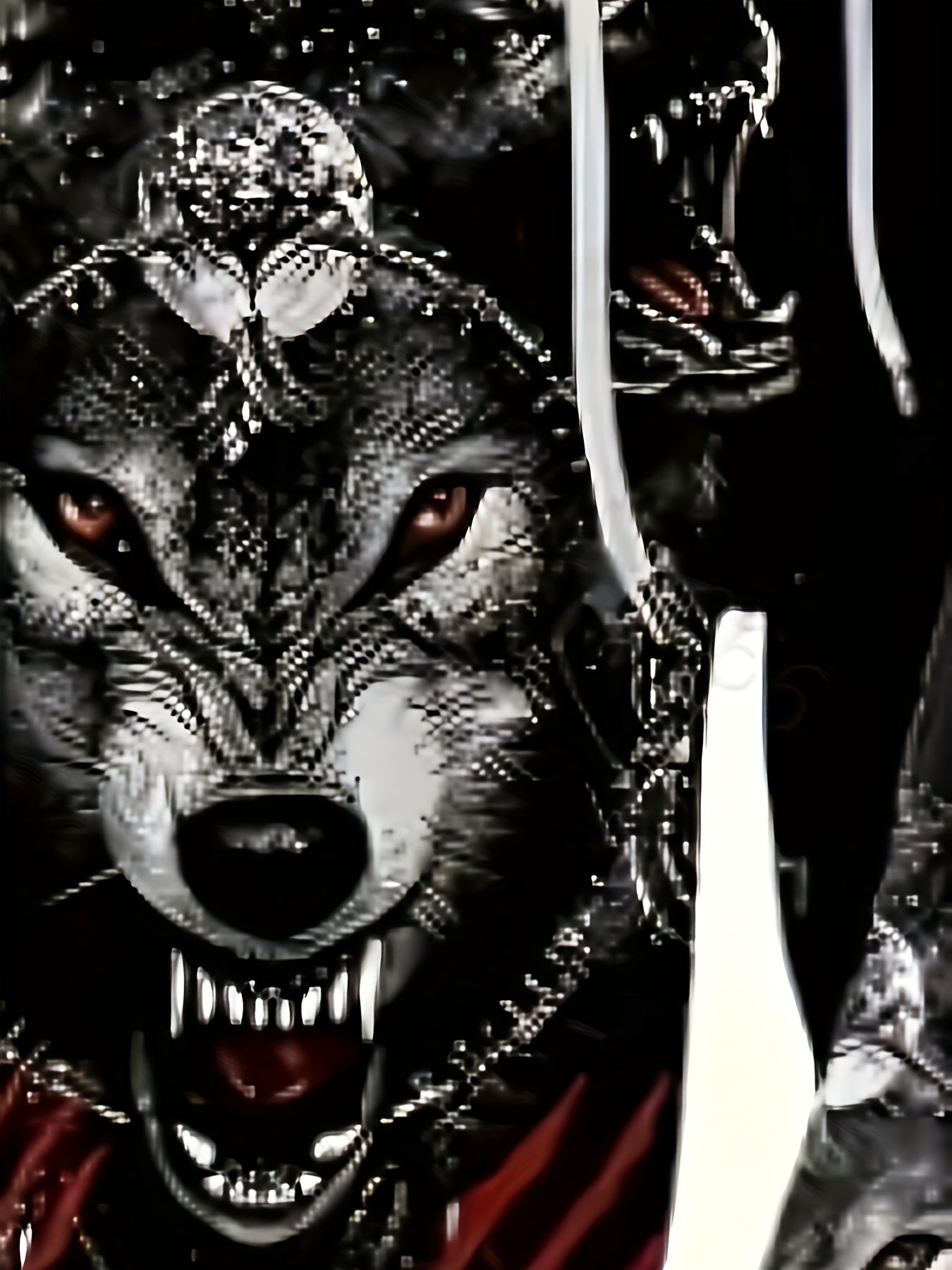 Men's plus size wolf print hooded sweatshirt and pants set, athletic casual style for spring/autumn