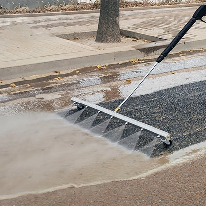 Undercarriage pressure washer with multiple functions, includes 4 nozzles, chassis cleaning brush, and outdoor car floor cleaning tool. Operates manually, no electricity or batteries required.