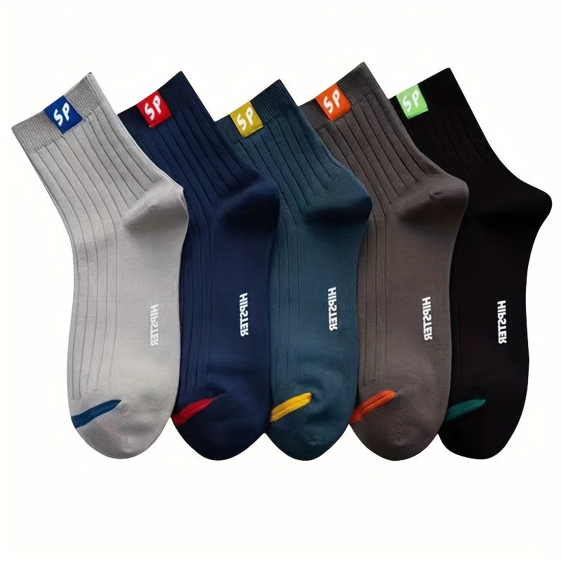 5 or 10 Pairs of SP Mid-Tube Men's Business Socks, Odor-Resistant, Breathable, and Sweat-Absorbent