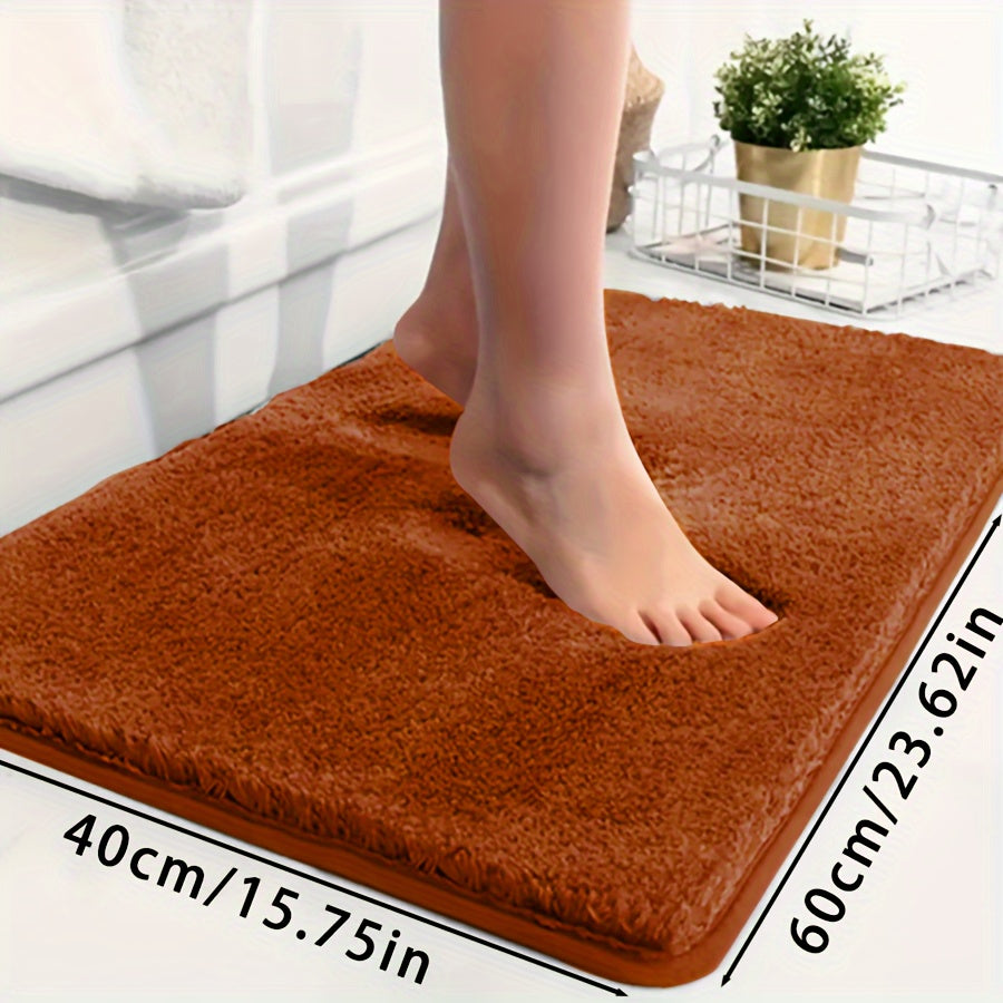 Ultra-soft bathtub mat with non-slip backing, absorbent and fade-resistant. Perfect for bathroom, laundry room, or entranceway.