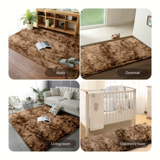 Soft fluffy shag area rug designed for living rooms and bedrooms. This cute luxury carpet is perfect for adding warmth and style to your home decor. The non-slip rug is also machine washable for easy maintenance. Ideal for adding a touch of comfort and