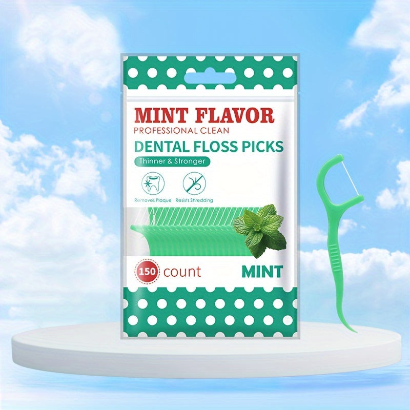 Ultra Thin Mint Disposable Dental Floss Sticks in 50, 150, 450, and 1050pcs - Portable Must-Have for Travel - Safe and Convenient.