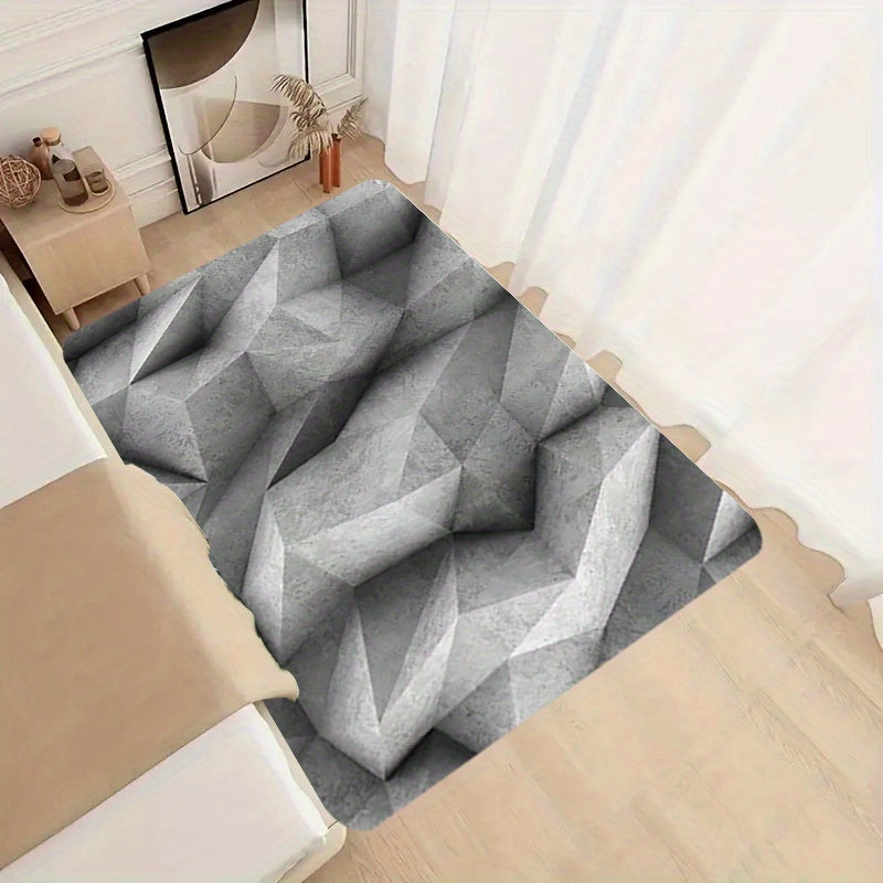 1 Piece of Modern 3D Illusion Doormat - Non-Slip, Easy to Clean, Made of Thick 1.1cm Polyester Fiber, Anti-Fatigue Kitchen Mat, Suitable for Living Room, Entryway, Balcony, Home Decor