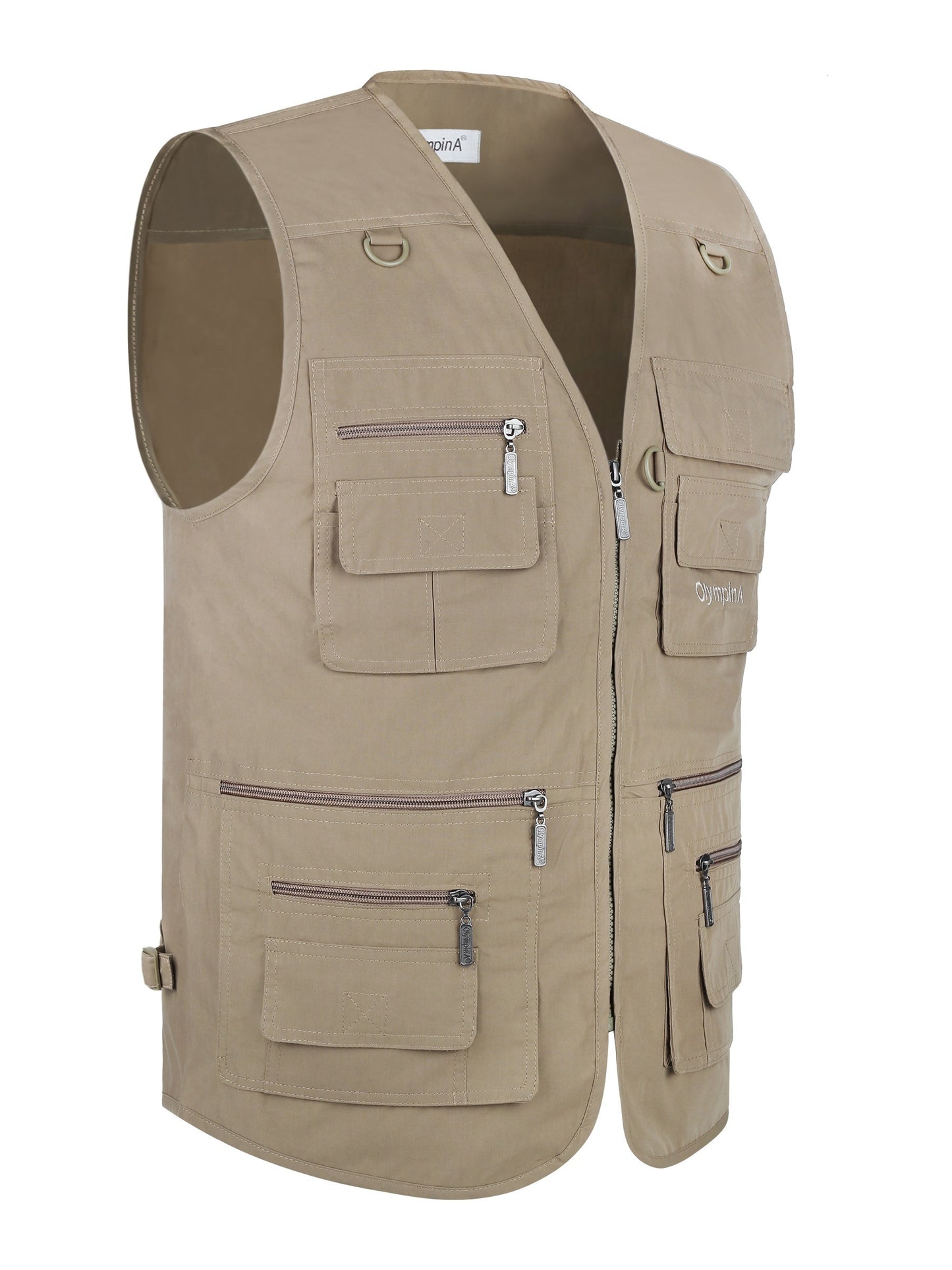 Men's Poplin Multi-Pockets Vest for outdoor activities.