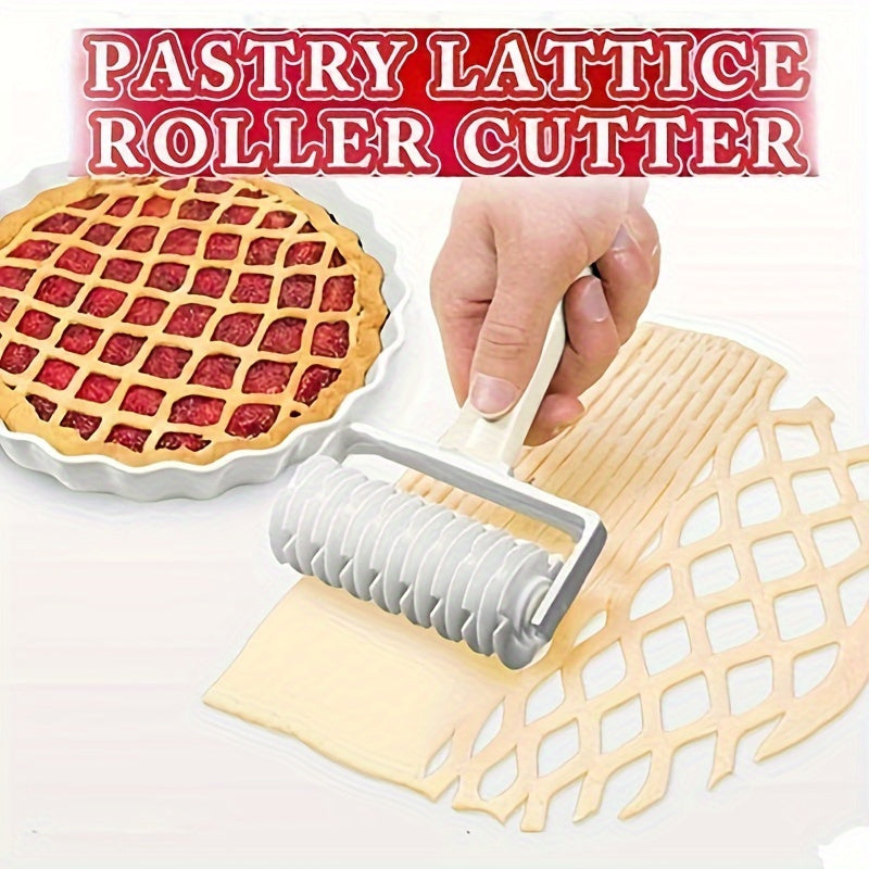 Pizza pastry lattice roller cutter for DIY baking, 18cm/7.08in.