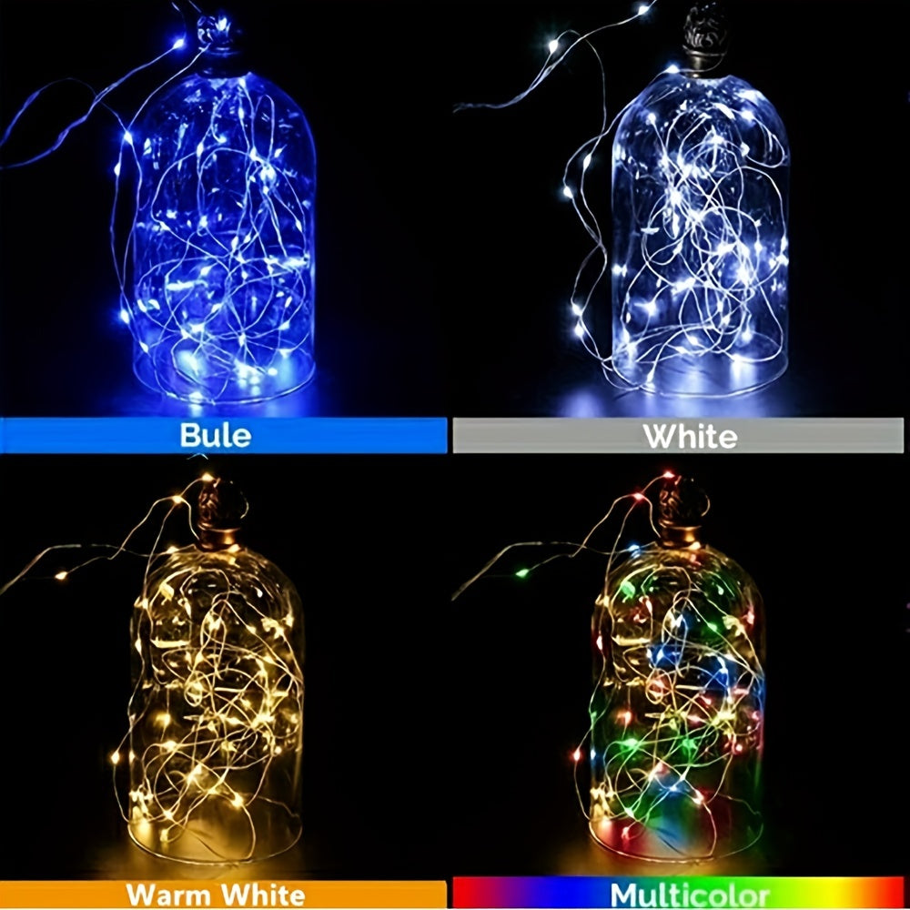 1pc USB Fairy String Lights with 20/50/100 LED bulbs, perfect for holiday, party, wedding, festival, and indoor decorations.