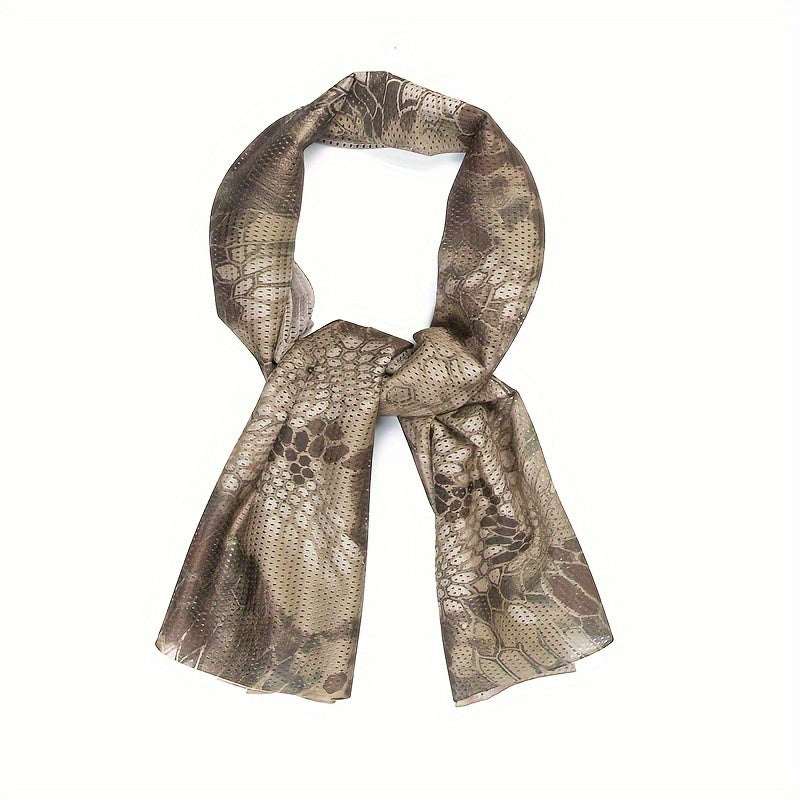 Unisex Retro Small Square Camouflage Neck Scarf - Lightweight and Breathable Scarf for Outdoor Activities like Hunting, Running, Climbing, and Camping.