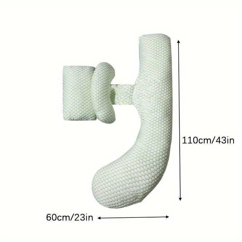 Soft maternity pillow for belly and waist support, designed for side sleeping and overall pregnancy comfort, perfect as a gift for special occasions like Christmas, Halloween, Thanksgiving, Easter, and New Year.