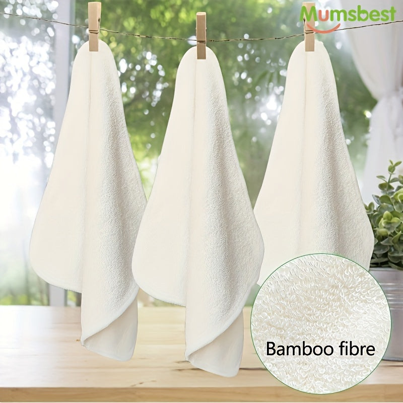 Bamboo Baby Bath Towel Set: Includes 2 Super Soft Washcloths for Newborns and Infants, Made of Muslin Material, Reusable and Gentle on Baby's Skin.