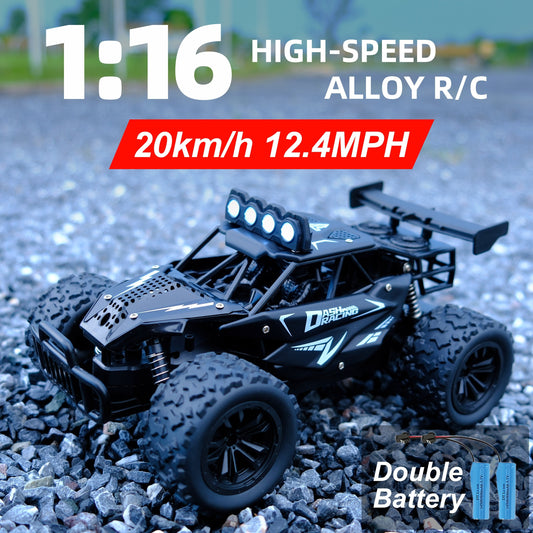 K.K High-Speed Alloy RC Off-Road Vehicle with 2.4GHz Wireless Remote Control and Dual 500mAh Rechargeable Lithium Batteries. USB Charging. Ages 14+