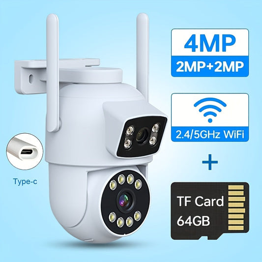 Enhance your home security with the 1pc YIIYRY 1080P Wireless Binocular Security Camera. This camera offers color night vision, two-way audio, pan/tilt/zoom functionality, and WiFi connectivity for a truly smart home experience. With motion tracking