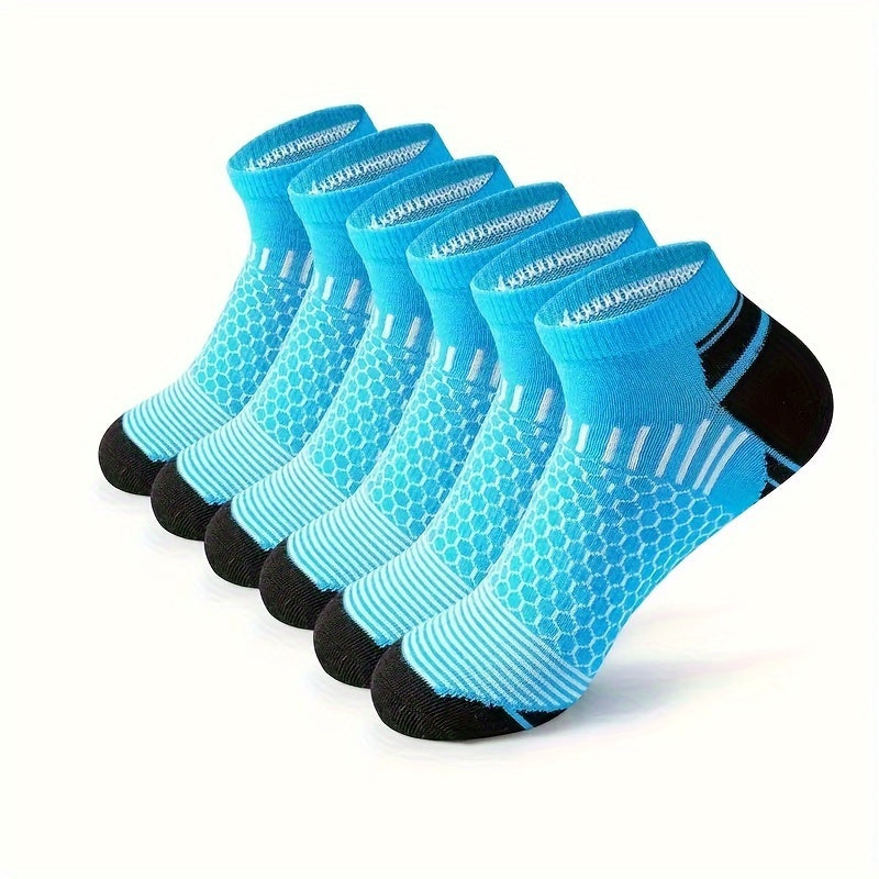 6 pairs of men's low cut ankle socks, breathable and sweat-absorbing, suitable for all seasons and odor-resistant.