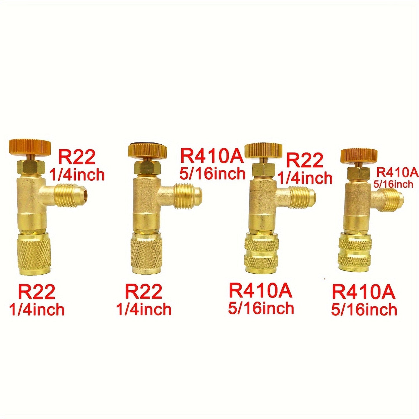 Top-of-the-line Brass R410A & R22 Refrigerant Safety Valve with Adapters - Requires No Power, Perfect for HVAC Systems & Air Purifiers, Equipped with Charging Valve, Made of Copper and Fluorine