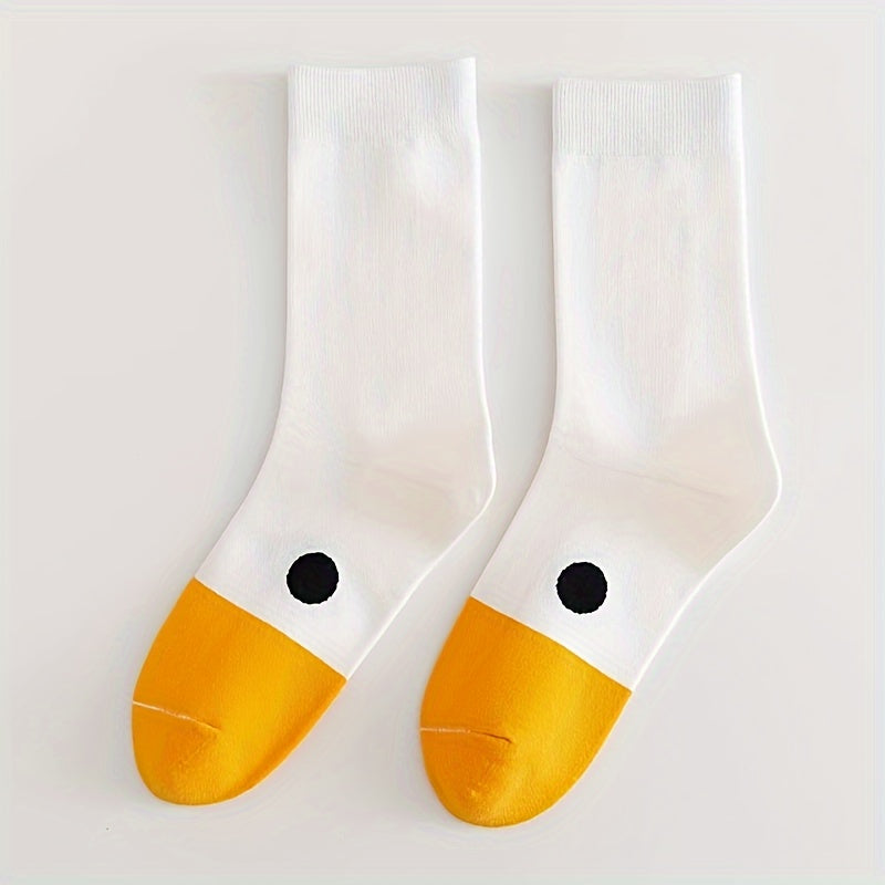 Women's knee-high socks, featuring a funny goose design, comfy and trendy.