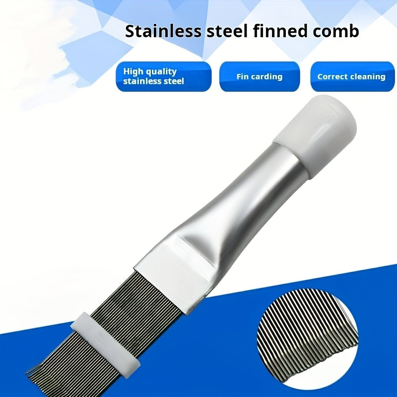 High-Quality Stainless Steel Fin Comb for Air Conditioner Condenser - No Electricity Required, Efficient Cleaning Tool