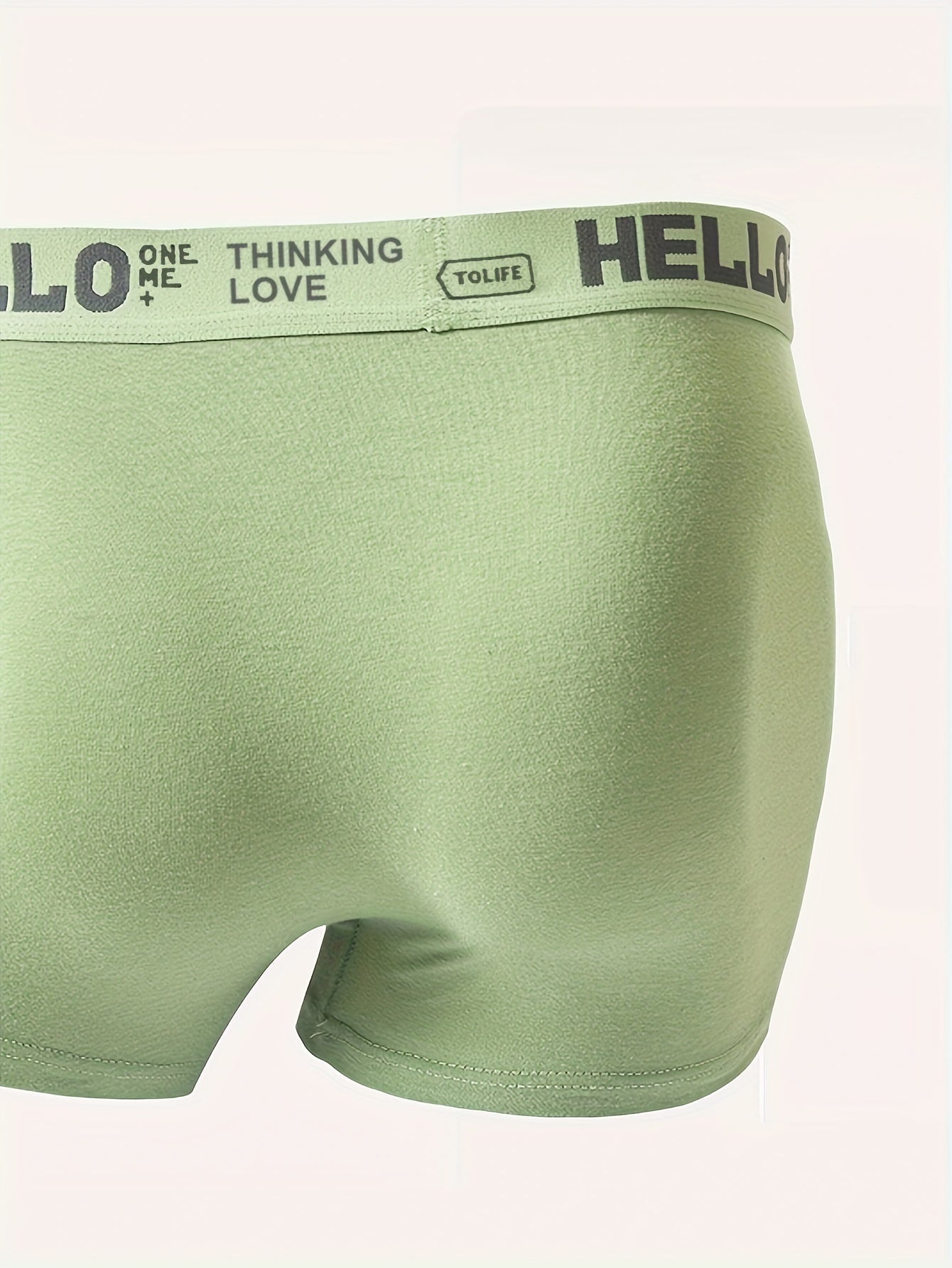 4 Men's Boxer Briefs: Polyester/Spandex blend, mid-waist, solid color, breathable knit fabric