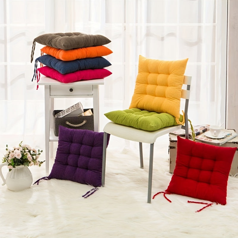 1pc Solid Color Chair Cushion, Thickened Seat Cushion for students, with anti-slip and anti-fouling features, suitable for all seasons and home dining chairs.