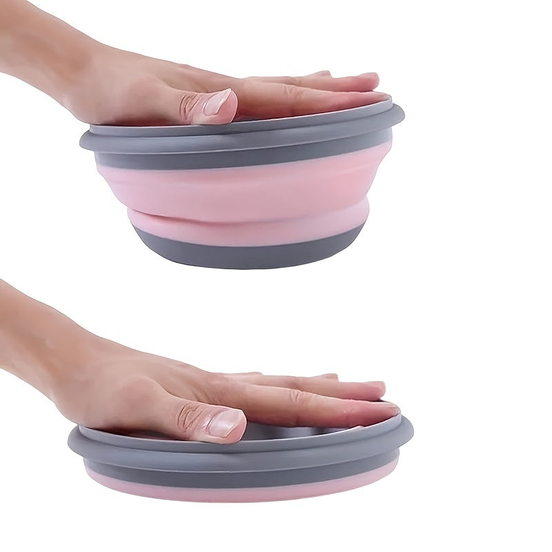 Set of 3 Camping Bowls with Lids, Silicone Collapsible Bowls, Lunch Box, Salad Bowl, Expandable Food Storage Container, Bento Box - High-Quality Container for Travel, Camping, and Office Use.