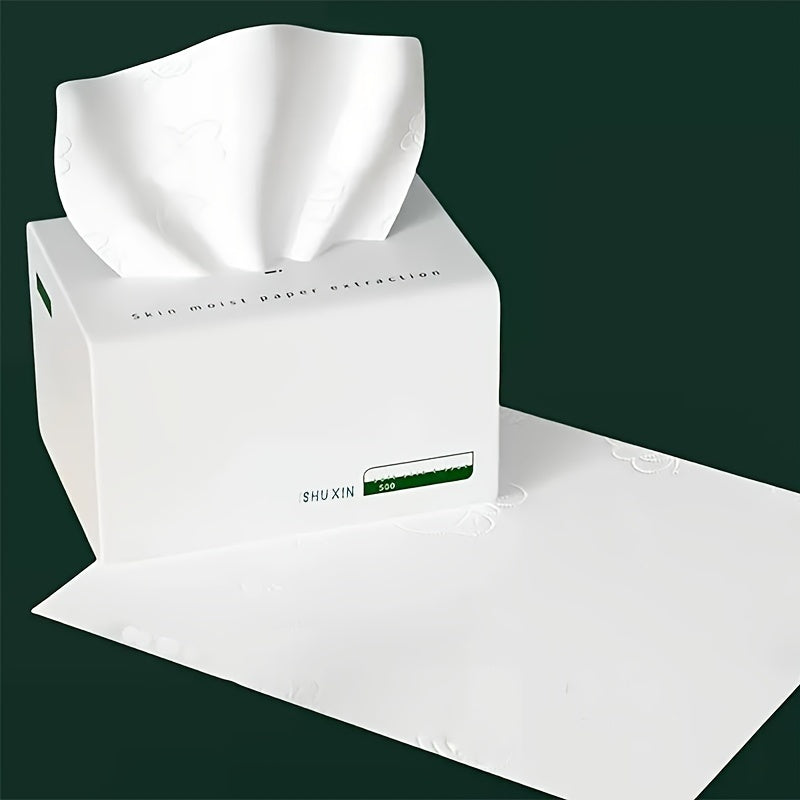 Premium 5-Ply Facial Tissue Paper - 500 Sheets: Soft, Pure White, and Perfect for Home, Car, Dorm, Office, or On-the-Go