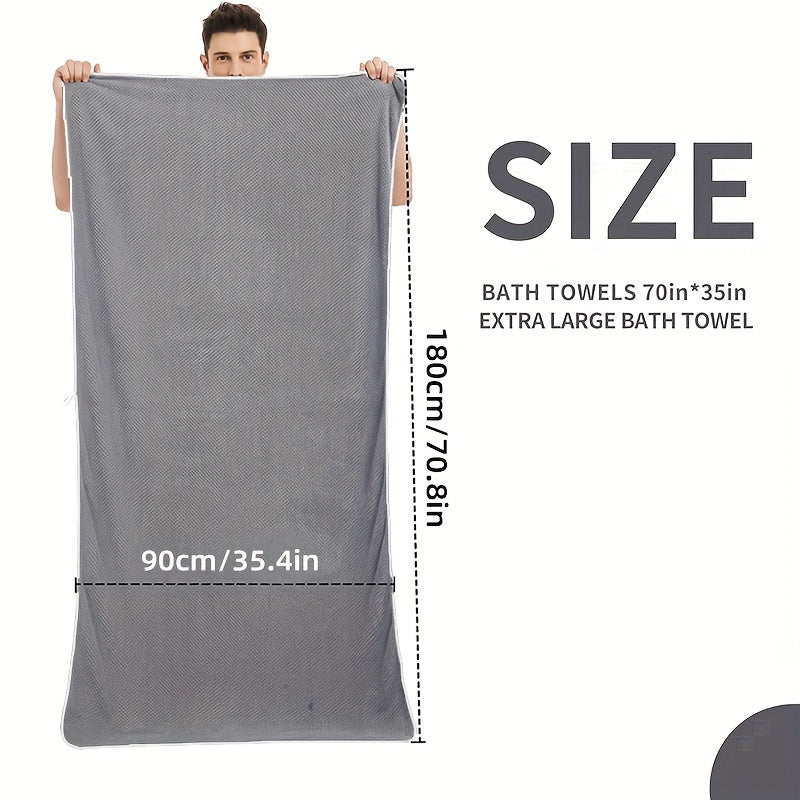 Soft microfiber towels, 88.9cm x 177.8cm, quick-dry, absorbent, lightweight. Ideal for shower, beach, pool.