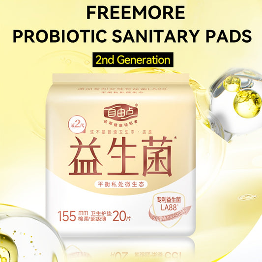 Soft, ultra-thin sanitary pads with probiotics, 60pcs/120pcs, 155mm, odorless.