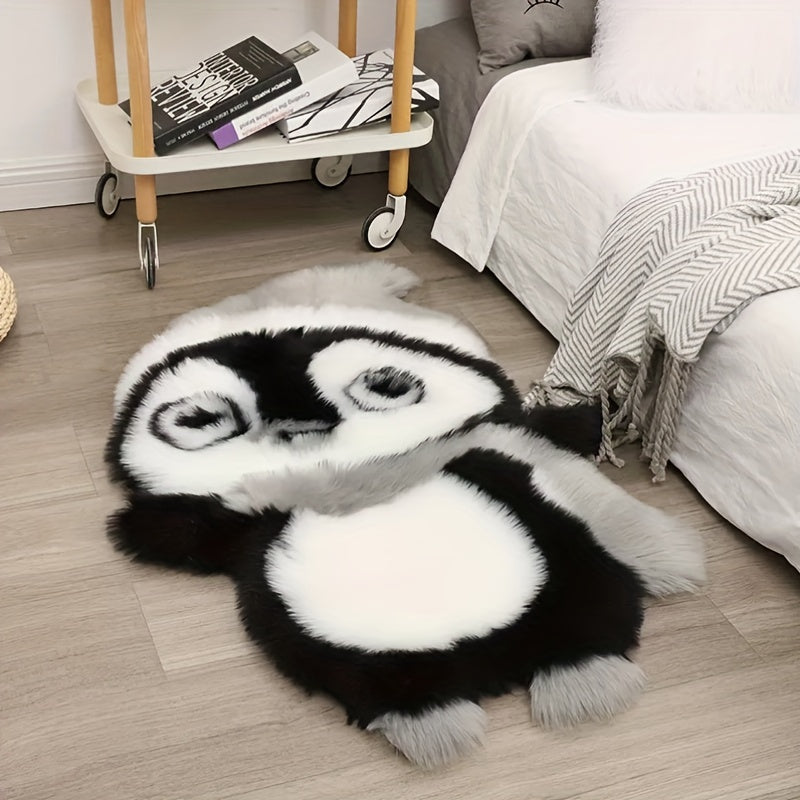 I have a single adorable fluffy 2'X3' penguin rug perfect for bedroom or living room. This super soft shaggy faux fur rug is machine washable and non-shedding. It adds a cute touch to your home office or room decor, making it a creative and decorative