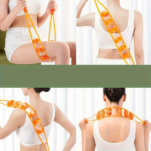 Daily Comfort | Handheld Massager with Orange Rolling Balls - Perfect for Back and Shoulder Relief, Full Body Muscle Tension Tool | Ergonomic and Sturdy Design