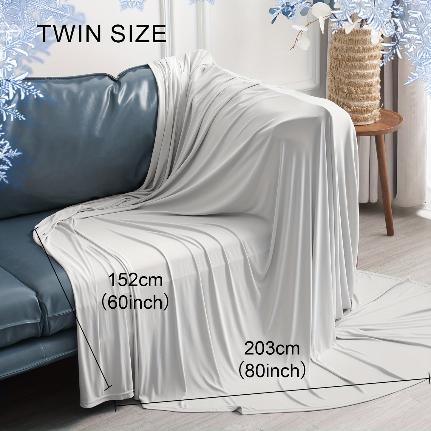 Cooling Blanket with Ultra-Soft Dual-Sided Design - Ideal for Hot Sleepers - Lightweight, Breathable and Durable - Perfect for Home, Office, Travel and Car - Machine Washable - Gray