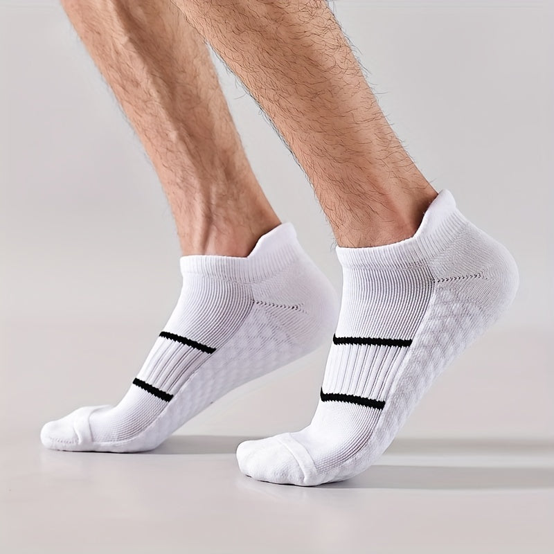 5 pairs of men's sports socks, breathable, anti-odor, with ear lifting heel guard